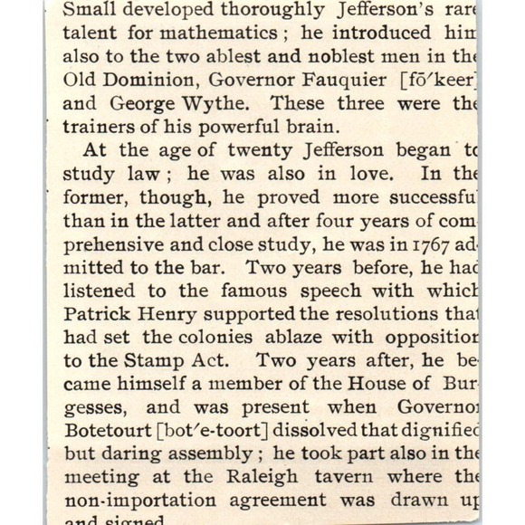 Jefferson Writing The Declaration of Independence c1890 Victorian Print AE8-CH10 - Picture 2 of 2